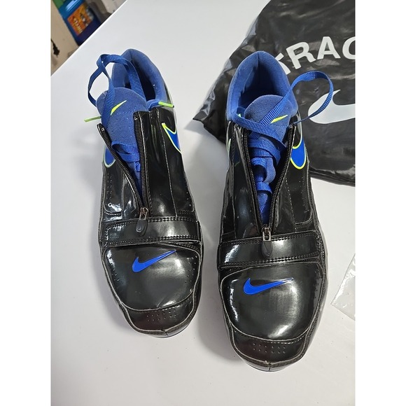 Nike Track Field Spikes Shoes Men Black Blue Zipper Track Running Sprinter 11 - Picture 4 of 14